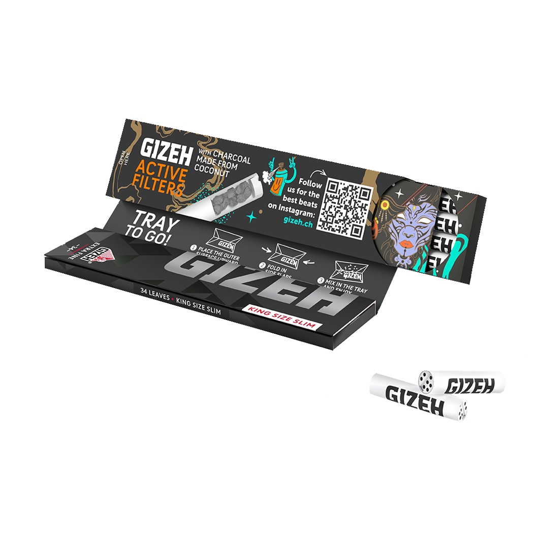Gizeh Black King Size+Activ Fil. 34 Blatt / 16 Filter