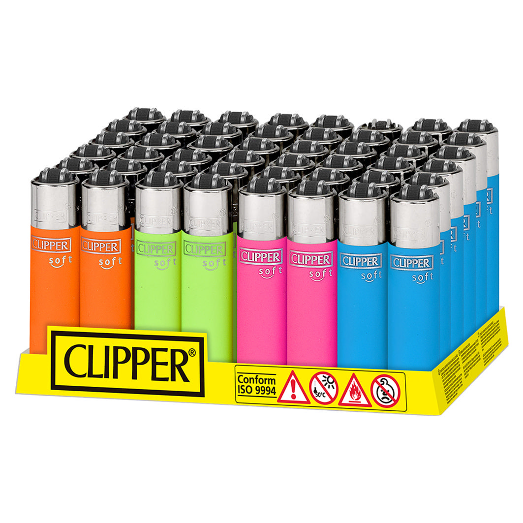 Clipper Micro Fluo Lighter Soft Touch ass.