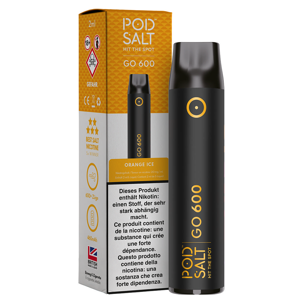 Pod Salt Go Orange Ice 600 Puffs