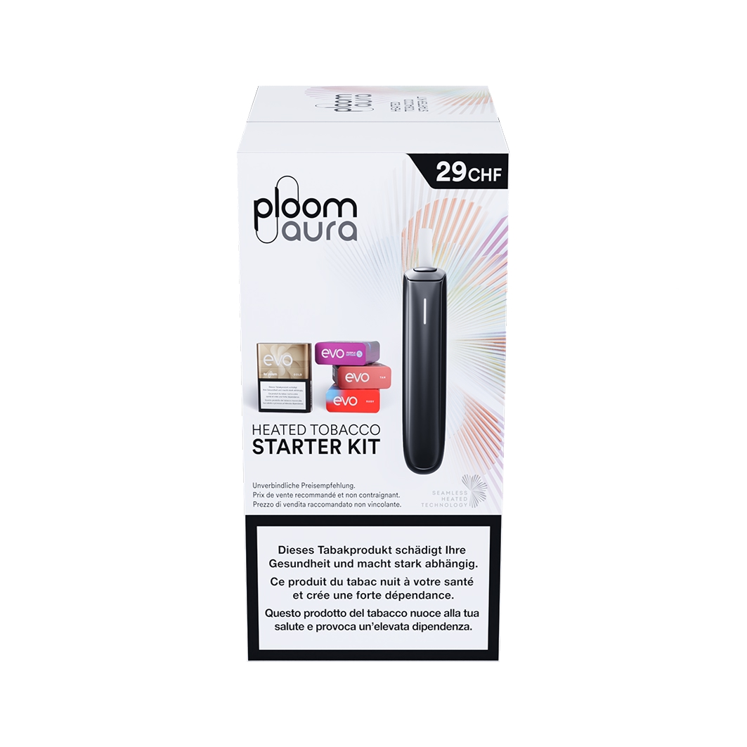 Ploom Aura Heated Tobacco Starter Kit 1 Device / 4 Packs