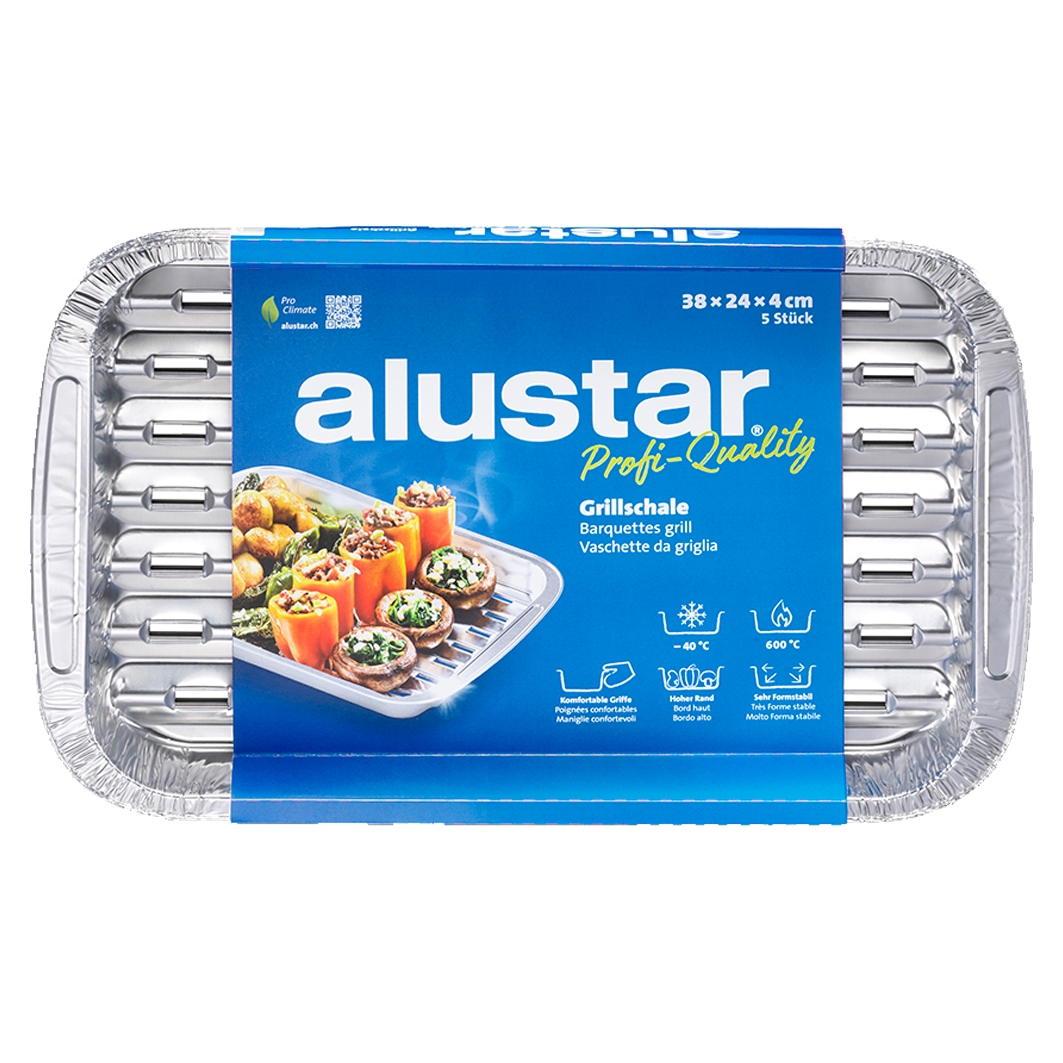 Alustar Grillschalen 38x24x4cm/ 5 Stk.