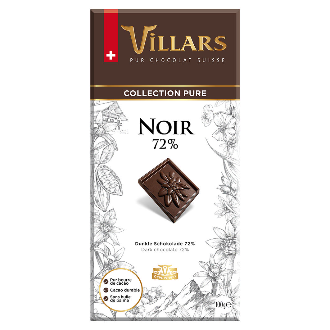 Villars Héritage Noir 72% 100g