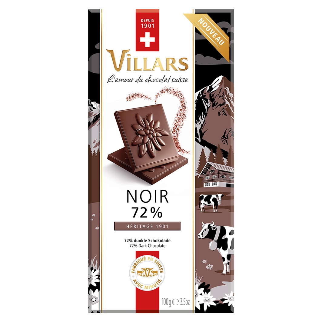 Villars Héritage Noir 72% 100g