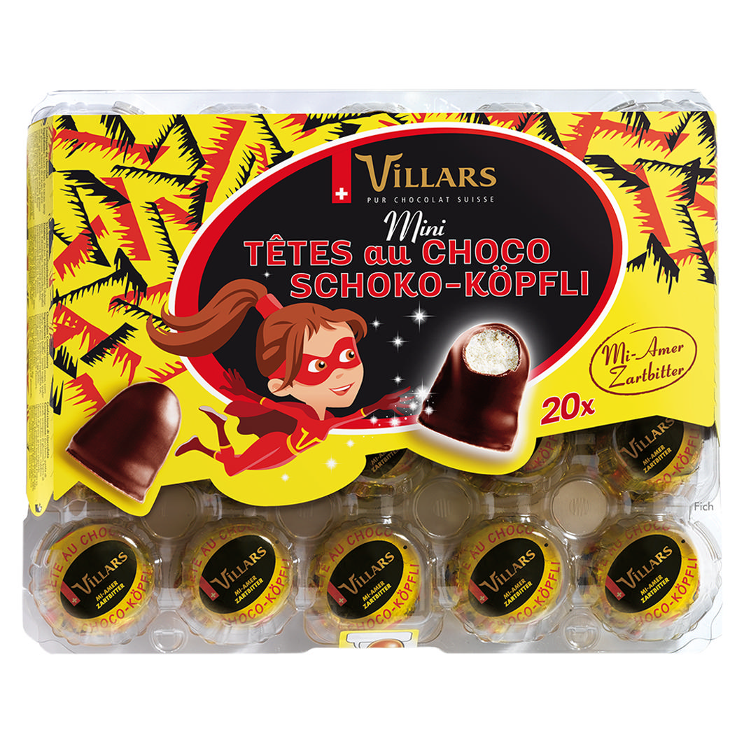 Villars Mini Schoko-Köpfli Zartb. 20x10g