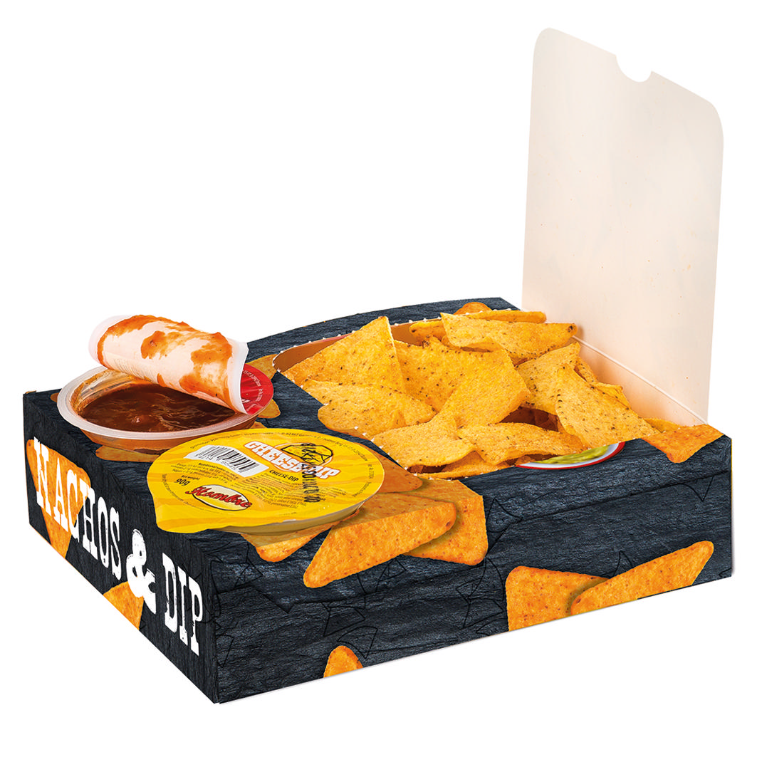 Hombre Nachos Tray Karton 2 Dips