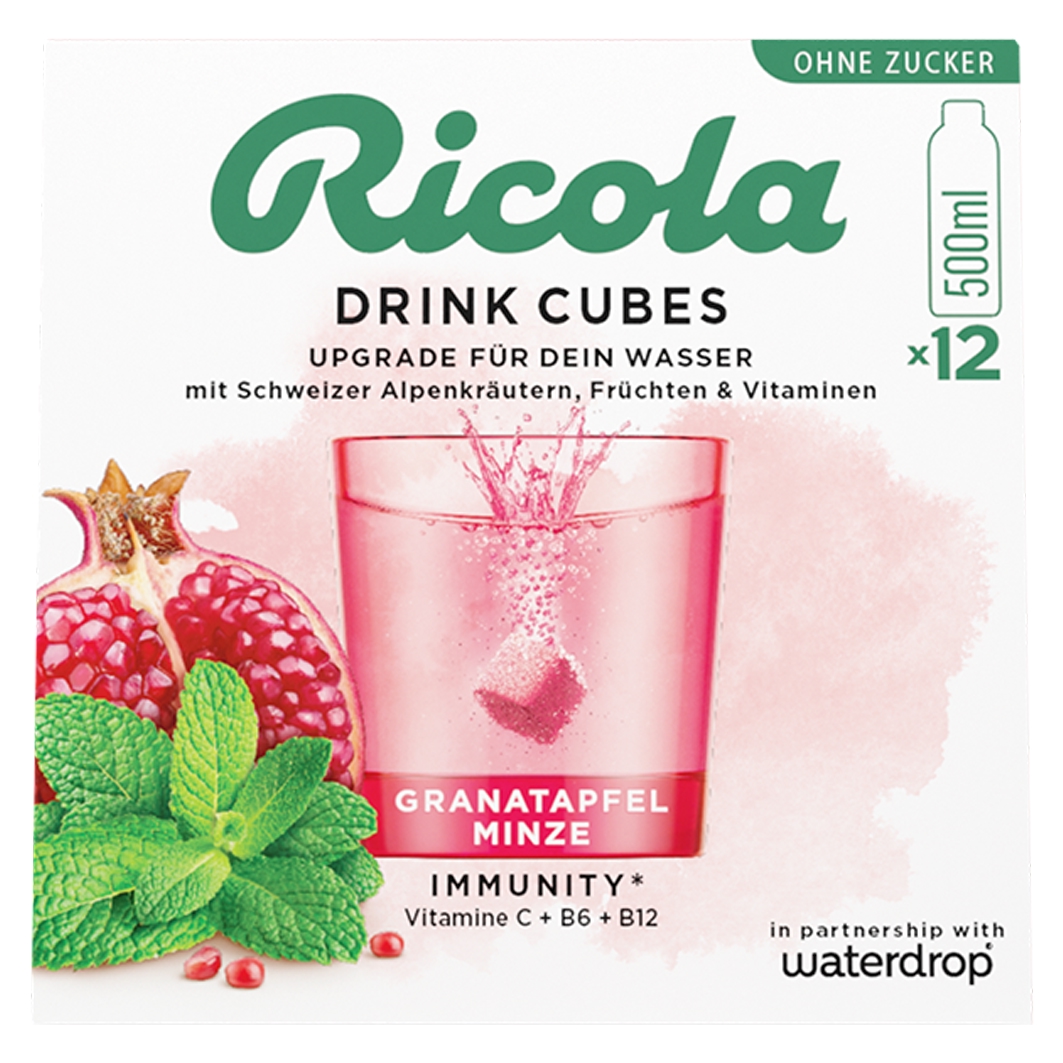 Ricola Drink Cubes Granatapfel Minze 12 Stk.