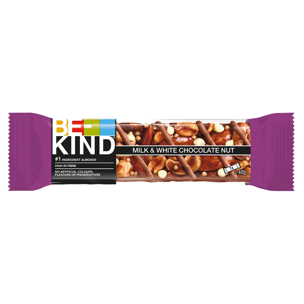 BE KIND Milk&White Choco Nut 40g