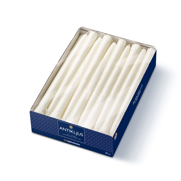 Spitzkerzen Antikljus 22 × 245 mm, Brenndauer ca. 6,5 Stunden weiss - Webstar - Hygiene- und Verbrauchsartikel - Medizin- und Pflegeprodukte - Articles d’hygiène et consommables - Produits médicaux et de soins