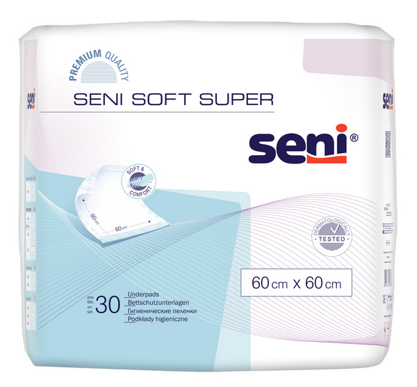 Seni Soft Super Krankenunterlagen Unterlagen mit Saugkern aus Zellstoff-Flocken, Unterseite aus wasserdichter Folie, 60 × 60 cm - Webstar - Hygiene- und Verbrauchsartikel - Medizin- und Pflegeprodukte - Kiosk- und Shopartikel - Fun Food Service - Schweiz - Articles d’hygiène et consommables - Produits médicaux et de soins - Produits de kiosque et de magasin - Fun Food Service - Suisse