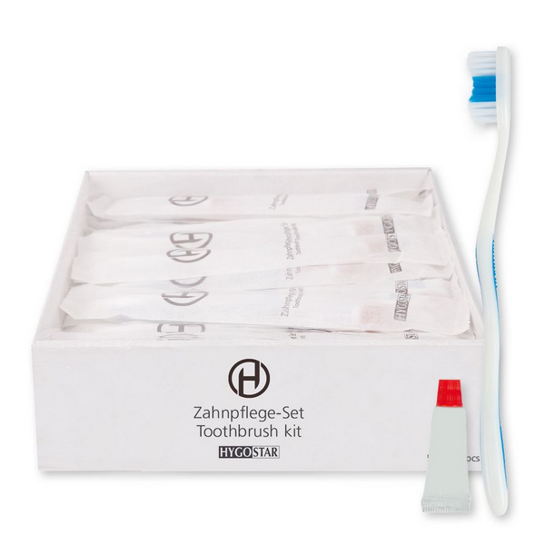 HYGOSTAR Zahnpflegeset Zahnbürste und Gel, im Flowpack hygostar-zahnpflegeset-zahnburste-und-gel-im-flowpack-50-1060 - Webstar - Hygiene- und Verbrauchsartikel - Medizin- und Pflegeprodukte - Kiosk- und Shopartikel - Fun Food Service - Schweiz - Articles d’hygiène et consommables - Produits médicaux et de soins - Produits de kiosque et de magasin - Fun Food Service - Suisse
