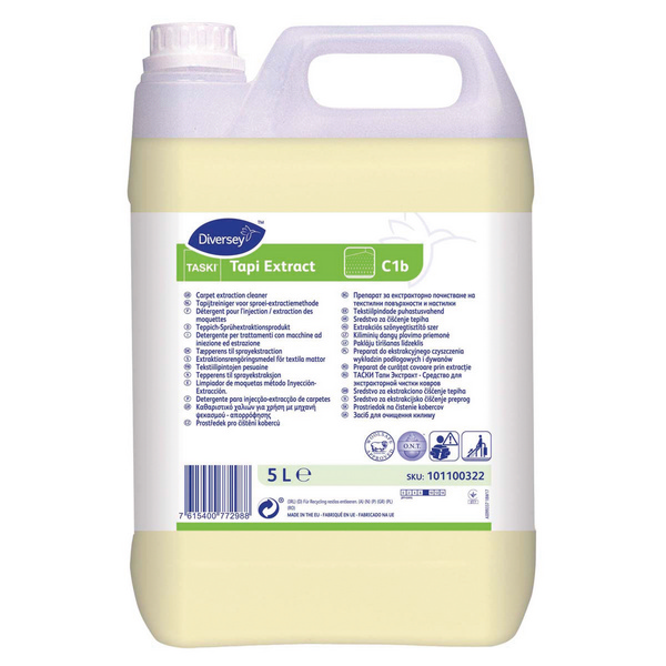 TASKI Tapi Extract C1b Teppichreiniger parfümiert, gelb, flüssig, pH: 8, 5 Liter, Konzentrat - Webstar - Hygiene- und Verbrauchsartikel - Medizin- und Pflegeprodukte - Kiosk- und Shopartikel - Fun Food Service - Schweiz - Articles d’hygiène et consommables - Produits médicaux et de soins - Produits de kiosque et de magasin - Fun Food Service - Suisse