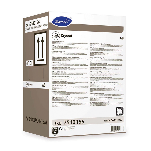 Suma Crystal A8 Klarspüler grün, flüssig, pH: <2, 10 Liter, SafePack, über Dosiergerät - Webstar - Hygiene- und Verbrauchsartikel - Medizin- und Pflegeprodukte - Kiosk- und Shopartikel - Fun Food Service - Schweiz - Articles d’hygiène et consommables - Produits médicaux et de soins - Produits de kiosque et de magasin - Fun Food Service - Suisse