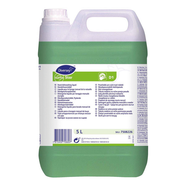 Suma Star D1 Handspülmittel parfümiert, grün, flüssig, pH: 6, 5 Liter, Konzentrat - Webstar - Hygiene- und Verbrauchsartikel - Medizin- und Pflegeprodukte - Kiosk- und Shopartikel - Fun Food Service - Schweiz - Articles d’hygiène et consommables - Produits médicaux et de soins - Produits de kiosque et de magasin - Fun Food Service - Suisse