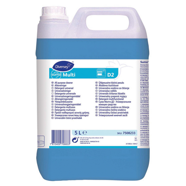 Suma Multi D2 Allzweckreiniger blau, flüssig, pH: 11, 5 Liter, Konzentrat - Webstar - Hygiene- und Verbrauchsartikel - Medizin- und Pflegeprodukte - Kiosk- und Shopartikel - Fun Food Service - Schweiz - Articles d’hygiène et consommables - Produits médicaux et de soins - Produits de kiosque et de magasin - Fun Food Service - Suisse