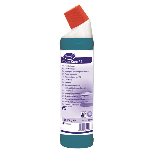 RoomCare R1 Toilettenreiniger parfümiert, blau, flüssig, pH: <2, 750 ml, gebrauchsfertig - Webstar - Hygiene- und Verbrauchsartikel - Medizin- und Pflegeprodukte - Kiosk- und Shopartikel - Fun Food Service - Schweiz - Articles d’hygiène et consommables - Produits médicaux et de soins - Produits de kiosque et de magasin - Fun Food Service - Suisse