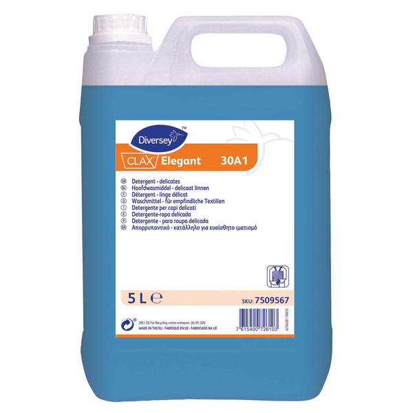 Clax Elegant 3CL2 Textilwaschmittel parfümiert, blau, flüssig, pH: 9, 5 Liter - Webstar - Hygiene- und Verbrauchsartikel - Medizin- und Pflegeprodukte - Kiosk- und Shopartikel - Fun Food Service - Schweiz - Articles d’hygiène et consommables - Produits médicaux et de soins - Produits de kiosque et de magasin - Fun Food Service - Suisse