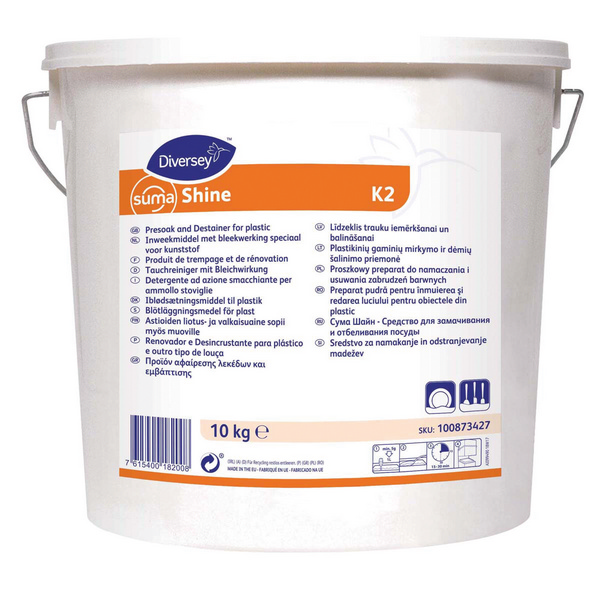 Suma Shine K2 Tauchreiniger weiss, pulverförmig, pH: 12, 10 kg, Konzentrat - Webstar - Hygiene- und Verbrauchsartikel - Medizin- und Pflegeprodukte - Kiosk- und Shopartikel - Fun Food Service - Schweiz - Articles d’hygiène et consommables - Produits médicaux et de soins - Produits de kiosque et de magasin - Fun Food Service - Suisse