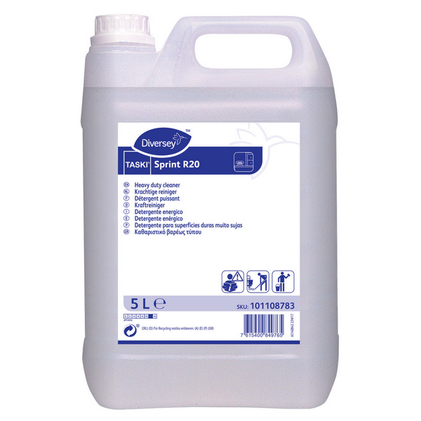 TASKI Sprint R20 Allzweckreiniger parfümiert, farblos, flüssig, pH: 11,5, 5 Liter, Konzentrat - Webstar - Hygiene- und Verbrauchsartikel - Medizin- und Pflegeprodukte - Kiosk- und Shopartikel - Fun Food Service - Schweiz - Articles d’hygiène et consommables - Produits médicaux et de soins - Produits de kiosque et de magasin - Fun Food Service - Suisse