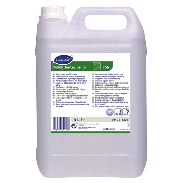 TASKI Jontec Lenio Holzboden- und Parkettpflege weiss, flüssig, pH: 4, 5 Liter, gebrauchsfertig - Webstar - Hygiene- und Verbrauchsartikel - Medizin- und Pflegeprodukte - Kiosk- und Shopartikel - Fun Food Service - Schweiz - Articles d’hygiène et consommables - Produits médicaux et de soins - Produits de kiosque et de magasin - Fun Food Service - Suisse