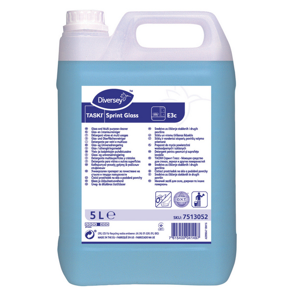 TASKI Sprint Glass E3c Glas- und Oberflächenreiniger parfümiert, blau, flüssig, pH: 7, 5 Liter - Webstar - Hygiene- und Verbrauchsartikel - Medizin- und Pflegeprodukte - Kiosk- und Shopartikel - Fun Food Service - Schweiz - Articles d’hygiène et consommables - Produits médicaux et de soins - Produits de kiosque et de magasin - Fun Food Service - Suisse