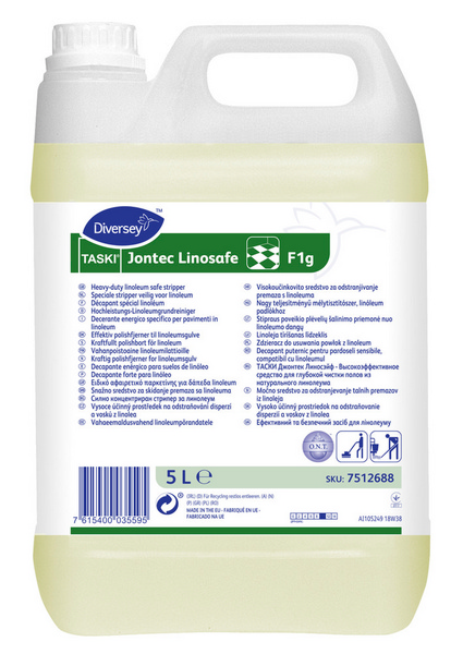 TASKI Jontec Linosafe F1g Bodenreiniger parfümiert, farblos, flüssig, pH: 10, 5 Liter, Konzentrat - Webstar - Hygiene- und Verbrauchsartikel - Medizin- und Pflegeprodukte - Kiosk- und Shopartikel - Fun Food Service - Schweiz - Articles d’hygiène et consommables - Produits médicaux et de soins - Produits de kiosque et de magasin - Fun Food Service - Suisse