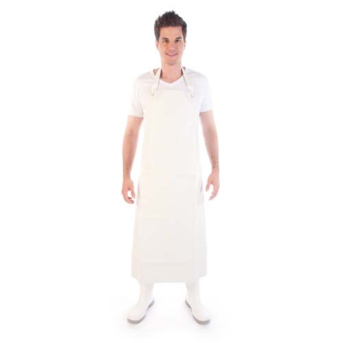 HYGOSTAR Latzschürze extra stark PVC, beidseitig gummiert, öl- und fettresistent, weiss, 0,5 mm, 120 × 90 cm - Webstar - Hygiene- und Verbrauchsartikel - Medizin- und Pflegeprodukte - Kiosk- und Shopartikel - Fun Food Service - Schweiz - Articles d’hygiène et consommables - Produits médicaux et de soins - Produits de kiosque et de magasin - Fun Food Service - Suisse