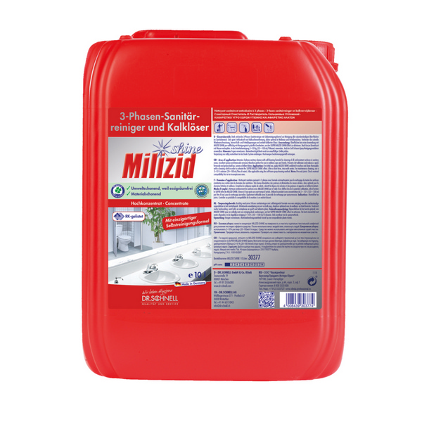 MILIZID SHINE Sanitärreiniger und Kalklöser mit spezieller Öl-, Kalklösekraft