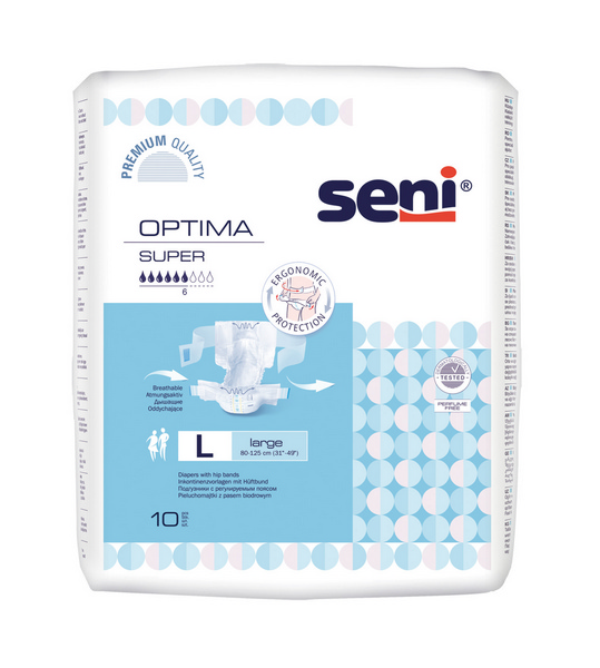 Seni Optima Super Gr.L Atmungsaktive Vorlage mit Hüftband, blau - Webstar - Hygiene- und Verbrauchsartikel - Medizin- und Pflegeprodukte - Kiosk- und Shopartikel - Fun Food Service - Schweiz - Articles d’hygiène et consommables - Produits médicaux et de soins - Produits de kiosque et de magasin - Fun Food Service - Suisse