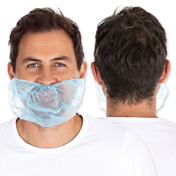 HYGOSTAR Bartschutz blau PP-Vlies, mit Gummizug, Nackenband 46 × 20 cm - Webstar - Hygiene- und Verbrauchsartikel - Medizin- und Pflegeprodukte - Articles d’hygiène et consommables - Produits médicaux et de soins
