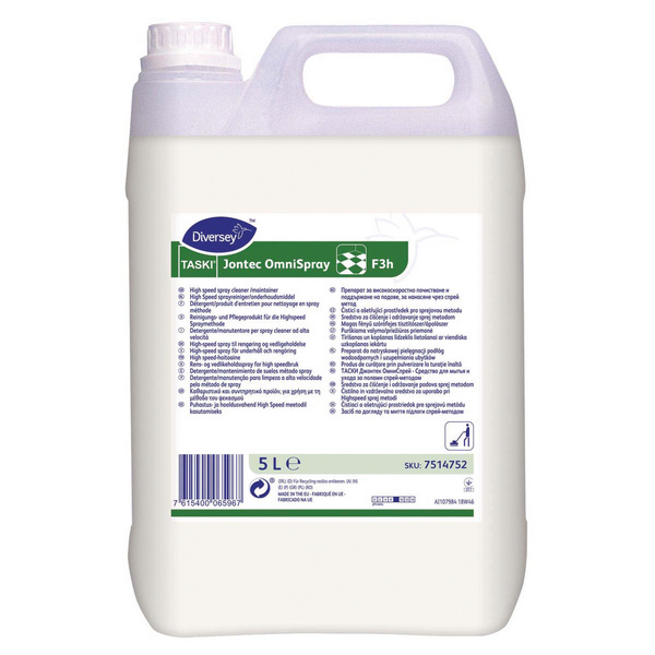 TASKI Jontec Omnispray F3h Bodenreiniger parfümiert, weiss, flüssig, pH: >9, 5 Liter, gebrauchsfertig - Webstar - Hygiene- und Verbrauchsartikel - Medizin- und Pflegeprodukte - Kiosk- und Shopartikel - Fun Food Service - Schweiz - Articles d’hygiène et consommables - Produits médicaux et de soins - Produits de kiosque et de magasin - Fun Food Service - Suisse