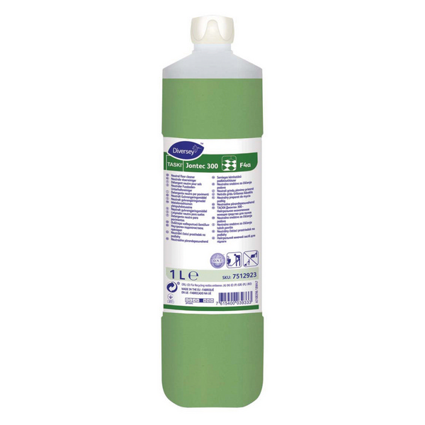 TASKI Jontec 300 F4a Bodenreiniger parfümiert, grün, flüssig, pH: 9, 1 Liter, Konzentrat - Webstar - Hygiene- und Verbrauchsartikel - Medizin- und Pflegeprodukte - Kiosk- und Shopartikel - Fun Food Service - Schweiz - Articles d’hygiène et consommables - Produits médicaux et de soins - Produits de kiosque et de magasin - Fun Food Service - Suisse