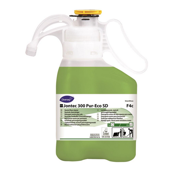 TASKI Jontec 300 Pur-Eco SD Bodenreiniger parfümiert, grün, flüssig, pH: 8, umweltschonend, 1,4 Liter, SD = Smart Dose, Konzentrat - Webstar - Hygiene- und Verbrauchsartikel - Medizin- und Pflegeprodukte - Kiosk- und Shopartikel - Fun Food Service - Schweiz - Articles d’hygiène et consommables - Produits médicaux et de soins - Produits de kiosque et de magasin - Fun Food Service - Suisse