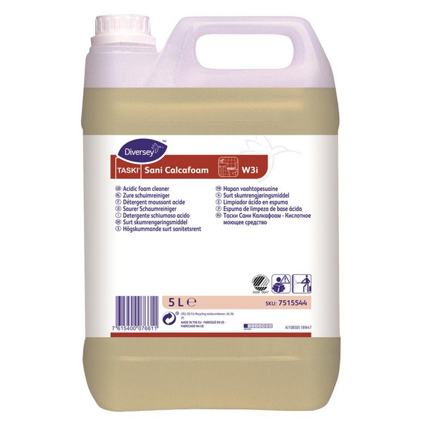 TASKI Sani Calcafoam W3i Sanitärreiniger gelb, flüssig, pH: <1, 5 Liter, Konzentrat - Webstar - Hygiene- und Verbrauchsartikel - Medizin- und Pflegeprodukte - Kiosk- und Shopartikel - Fun Food Service - Schweiz - Articles d’hygiène et consommables - Produits médicaux et de soins - Produits de kiosque et de magasin - Fun Food Service - Suisse
