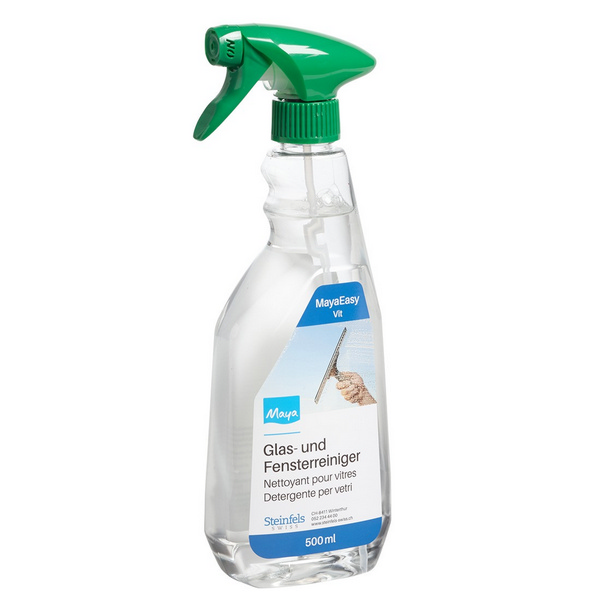 MayaEasy Vit Glas- und Oberflächenreiniger charakteristischer Geruch, farblos, flüssig, pH: 10,1, biologisch abbaubar, 500 ml, gebrauchsfertig, mit Sprühkopf - Webstar - Hygiene- und Verbrauchsartikel - Medizin- und Pflegeprodukte - Kiosk- und Shopartikel - Fun Food Service - Schweiz - Articles d’hygiène et consommables - Produits médicaux et de soins - Produits de kiosque et de magasin - Fun Food Service - Suisse