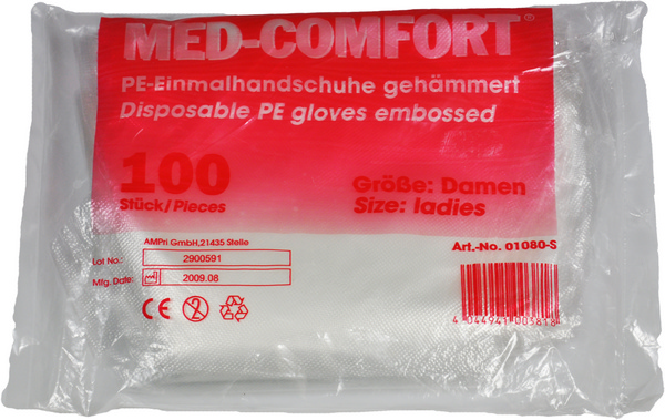 Med Comfort Einweghandschuhe PE, transparent, puderfrei, unsteril, Gr. S - Webstar - Hygiene- und Verbrauchsartikel - Medizin- und Pflegeprodukte - Kiosk- und Shopartikel - Fun Food Service - Schweiz - Articles d’hygiène et consommables - Produits médicaux et de soins - Produits de kiosque et de magasin - Fun Food Service - Suisse