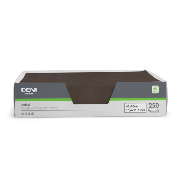 Deni meet Tischset Airlaid, 30 × 40 cm, braun - Webstar - Hygiene- und Verbrauchsartikel - Medizin- und Pflegeprodukte - Kiosk- und Shopartikel - Fun Food Service - Schweiz - Articles d’hygiène et consommables - Produits médicaux et de soins - Produits de kiosque et de magasin - Fun Food Service - Suisse