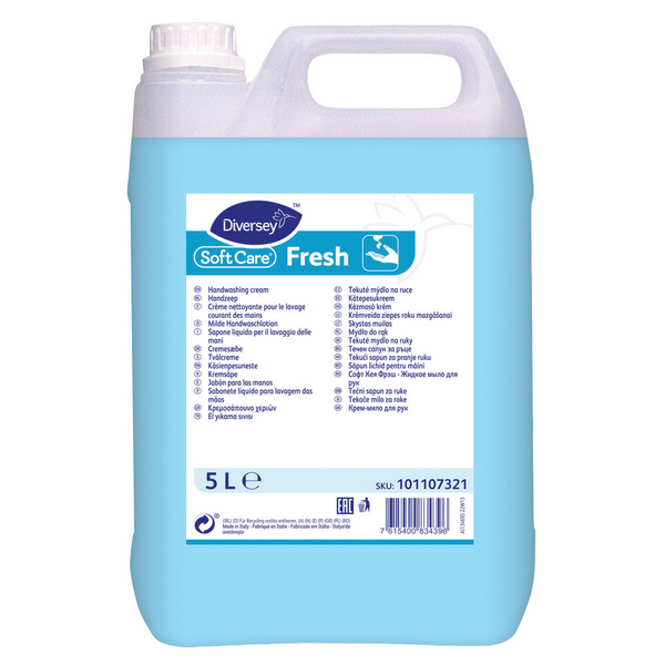 Soft Care Fresh Handwaschlotion parfümiert, blau, pH: 5, 5 Liter, gebrauchsfertig - Webstar - Hygiene- und Verbrauchsartikel - Medizin- und Pflegeprodukte - Kiosk- und Shopartikel - Fun Food Service - Schweiz - Articles d’hygiène et consommables - Produits médicaux et de soins - Produits de kiosque et de magasin - Fun Food Service - Suisse