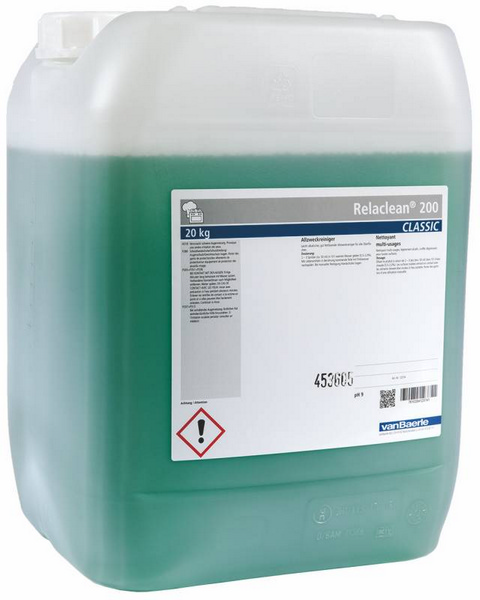 Relaclean 200 Classic Allzweckreiniger geruchlos, grün, flüssig, pH: 9, 20 kg, Konzentrat - Webstar - Hygiene- und Verbrauchsartikel - Medizin- und Pflegeprodukte - Kiosk- und Shopartikel - Fun Food Service - Schweiz - Articles d’hygiène et consommables - Produits médicaux et de soins - Produits de kiosque et de magasin - Fun Food Service - Suisse