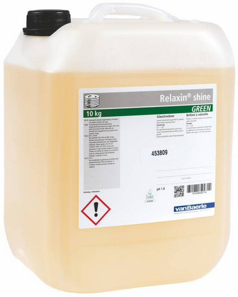Relaxin shine Green Klarspüler süsslicher Geruch, rosa, flüssig, pH: 1,75, umweltschonend, 10 kg - Webstar - Hygiene- und Verbrauchsartikel - Medizin- und Pflegeprodukte - Kiosk- und Shopartikel - Fun Food Service - Schweiz - Articles d’hygiène et consommables - Produits médicaux et de soins - Produits de kiosque et de magasin - Fun Food Service - Suisse
