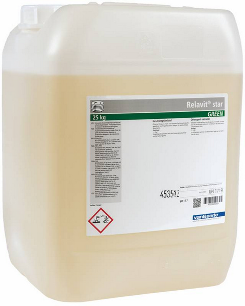 Relavit Star Green maschinelles Geschirrwaschmittel geruchlos, gelblich, flüssig, pH: 14, biologisch abbaubar, chlor- und phosphatfrei, 25 kg - Webstar - Hygiene- und Verbrauchsartikel - Medizin- und Pflegeprodukte - Kiosk- und Shopartikel - Fun Food Service - Schweiz - Articles d’hygiène et consommables - Produits médicaux et de soins - Produits de kiosque et de magasin - Fun Food Service - Suisse