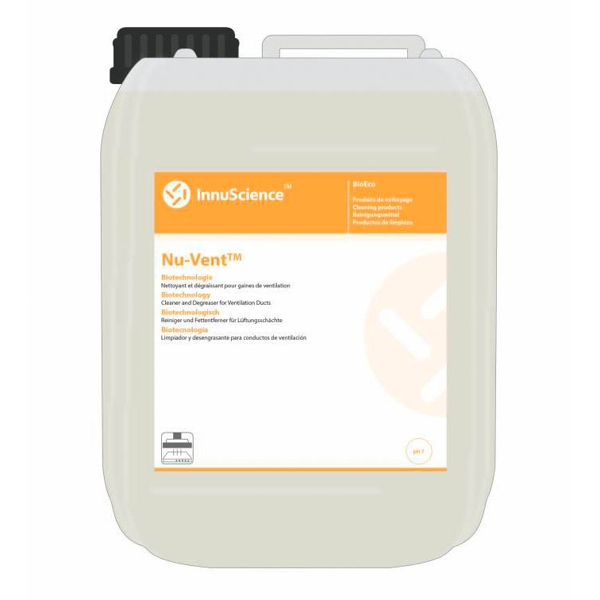 Nu-Vent Green Fettreiniger Zitrusduft, orange, flüssig, pH: 7,5, umweltschonend, 5 Liter, gebrauchsfertig - Webstar - Hygiene- und Verbrauchsartikel - Medizin- und Pflegeprodukte - Kiosk- und Shopartikel - Fun Food Service - Schweiz - Articles d’hygiène et consommables - Produits médicaux et de soins - Produits de kiosque et de magasin - Fun Food Service - Suisse