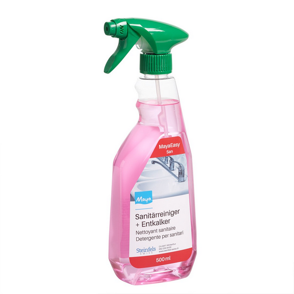 MayaEasy San Sanitärreiniger parfümiert, rosa, flüssig, pH: 2, biologisch abbaubar, 500 ml, gebrauchsfertig, mit Sprühkopf - Webstar - Hygiene- und Verbrauchsartikel - Medizin- und Pflegeprodukte - Kiosk- und Shopartikel - Fun Food Service - Schweiz - Articles d’hygiène et consommables - Produits médicaux et de soins - Produits de kiosque et de magasin - Fun Food Service - Suisse