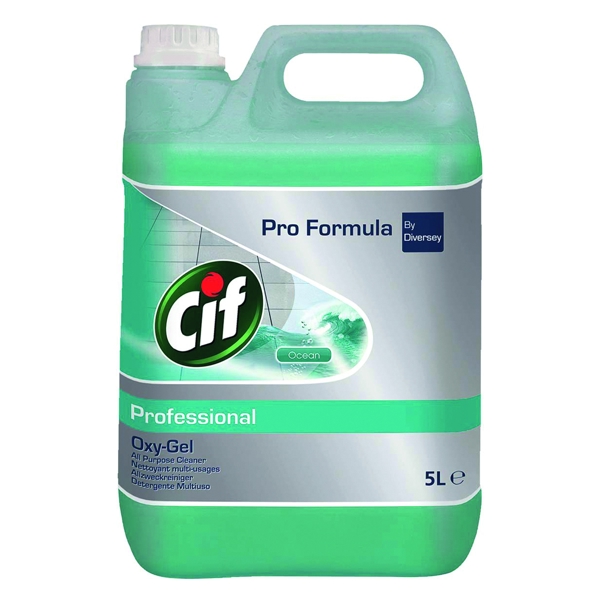 Cif Professional Oxygel Ocean Allzweckreiniger Ozeanduft, grün, flüssig, pH: 11, 5 Liter, Konzentrat - Webstar - Hygiene- und Verbrauchsartikel - Medizin- und Pflegeprodukte - Kiosk- und Shopartikel - Fun Food Service - Schweiz - Articles d’hygiène et consommables - Produits médicaux et de soins - Produits de kiosque et de magasin - Fun Food Service - Suisse