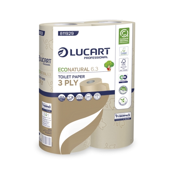 Lucart EcoNatural 6.3 Toilettenpapier Kleinrollen