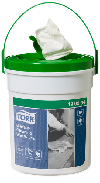 Tork feuchte Oberflächenreinigungstücher – W15 System im Spendereimer, Vliesstoff, 1-lagig, 27 × 27 cm, Eimer à 58 Tücher = 15 lfm, Ø 12,5 cm, weiss - Webstar - Hygiene- und Verbrauchsartikel - Medizin- und Pflegeprodukte - Kiosk- und Shopartikel - Fun Food Service - Schweiz - Articles d’hygiène et consommables - Produits médicaux et de soins - Produits de kiosque et de magasin - Fun Food Service - Suisse