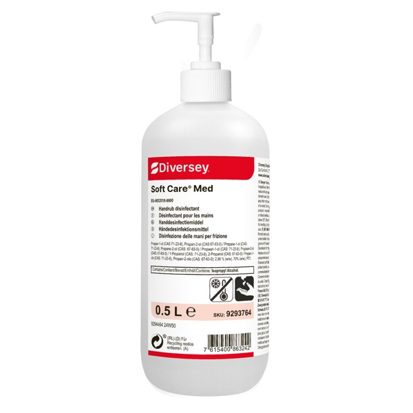 Soft Care Med Hände- desinfektionsgel mit Pumpe 500 ml - Webstar - Hygiene- und Verbrauchsartikel - Medizin- und Pflegeprodukte - Articles d’hygiène et consommables - Produits médicaux et de soins