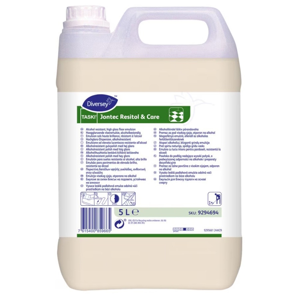 TASKI Jontec Resitol & Care Hochglanz-Dispersion 5 Liter - Webstar - Hygiene- und Verbrauchsartikel - Medizin- und Pflegeprodukte - Articles d’hygiène et consommables - Produits médicaux et de soins