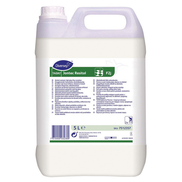 TASKI Jontec Resitol F2j Hochglanz-Bodendispersion parfümiert, weiss, flüssig, pH: 8, biologisch abbaubar, 5 Liter, gebrauchsfertig - Webstar - Hygiene- und Verbrauchsartikel - Medizin- und Pflegeprodukte - Kiosk- und Shopartikel - Fun Food Service - Schweiz - Articles d’hygiène et consommables - Produits médicaux et de soins - Produits de kiosque et de magasin - Fun Food Service - Suisse