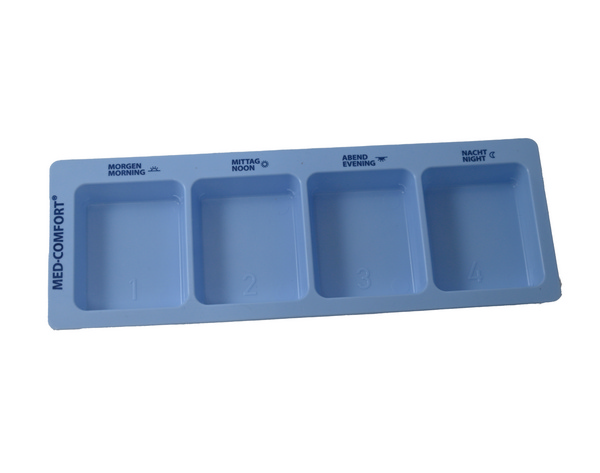 Medikamenten-Dispenser XL 4 Fächer, 22,5 x 8 x 2 cm blau medikamenten-dispenser-xl-4-facher-22-5-x-8-x-2-cm-blau-50-186181 - Webstar - Hygiene- und Verbrauchsartikel - Medizin- und Pflegeprodukte - Kiosk- und Shopartikel - Fun Food Service - Schweiz - Articles d’hygiène et consommables - Produits médicaux et de soins - Produits de kiosque et de magasin - Fun Food Service - Suisse