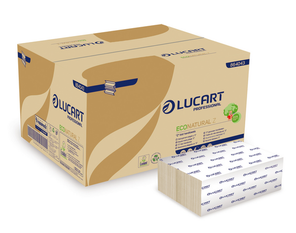 Lucart EcoNatural Z Handtuch Z-Falzung, Recycling, 2-lagig, havanna, 22,5 × 24 cm, Tiefe gefaltet 8 cm, 200 Blatt - Webstar - Hygiene- und Verbrauchsartikel - Medizin- und Pflegeprodukte - Kiosk- und Shopartikel - Fun Food Service - Schweiz - Articles d’hygiène et consommables - Produits médicaux et de soins - Produits de kiosque et de magasin - Fun Food Service - Suisse